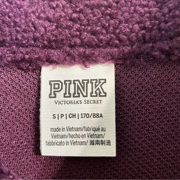 PINKVictoria’s Secret Cozy Lounge Button Closure Sleeve Sherpa Jacket Size Small - Picture 13 of 13
